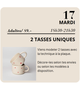 JUIN - 2 Tasses uniques
