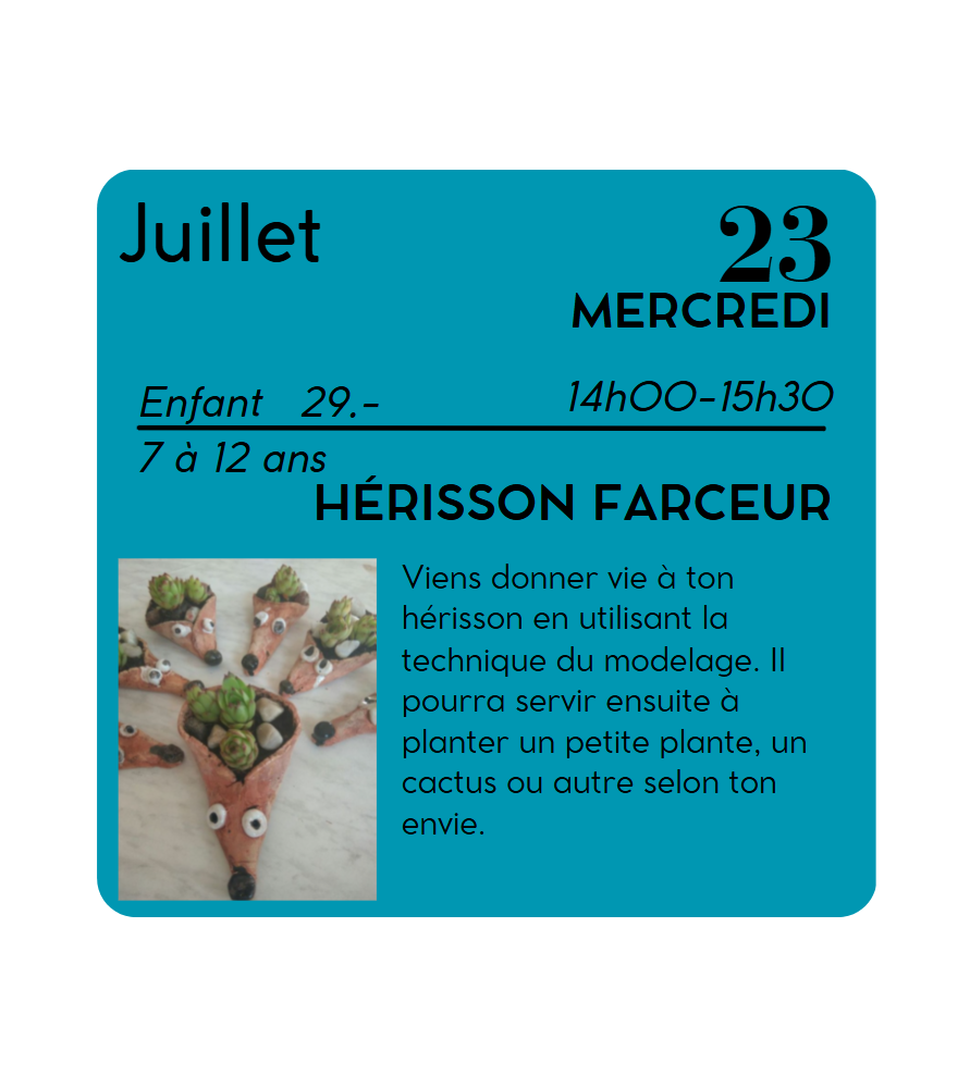 JUILLET - Hérisson farceur JUILLET - Hérisson farceur