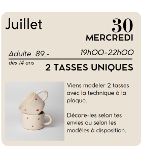 JUILLET - 2 tasses uniques