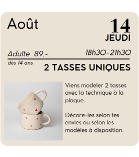 AOÛT - 2 Tasses uniques