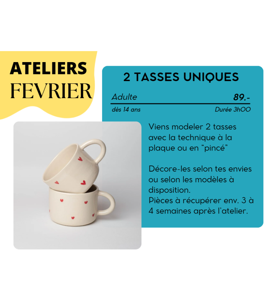 FÉVRIER - 2 Tasses uniques FÉVRIER - 2 Tasses uniques