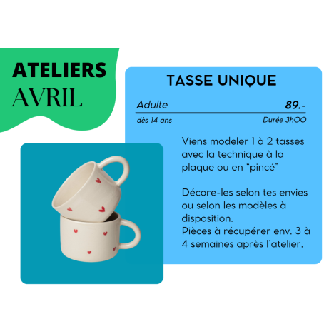 AVRIL - 2 tasses uniques