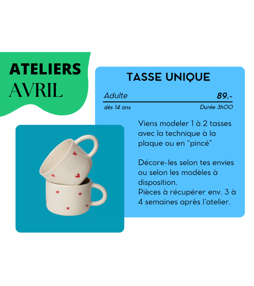 AVRIL - 2 tasses uniques