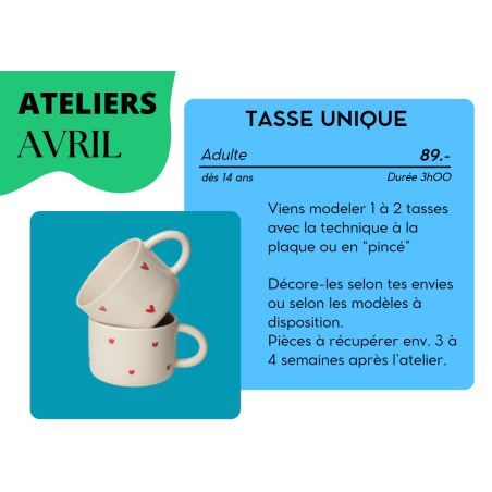 AVRIL - 2 tasses uniques