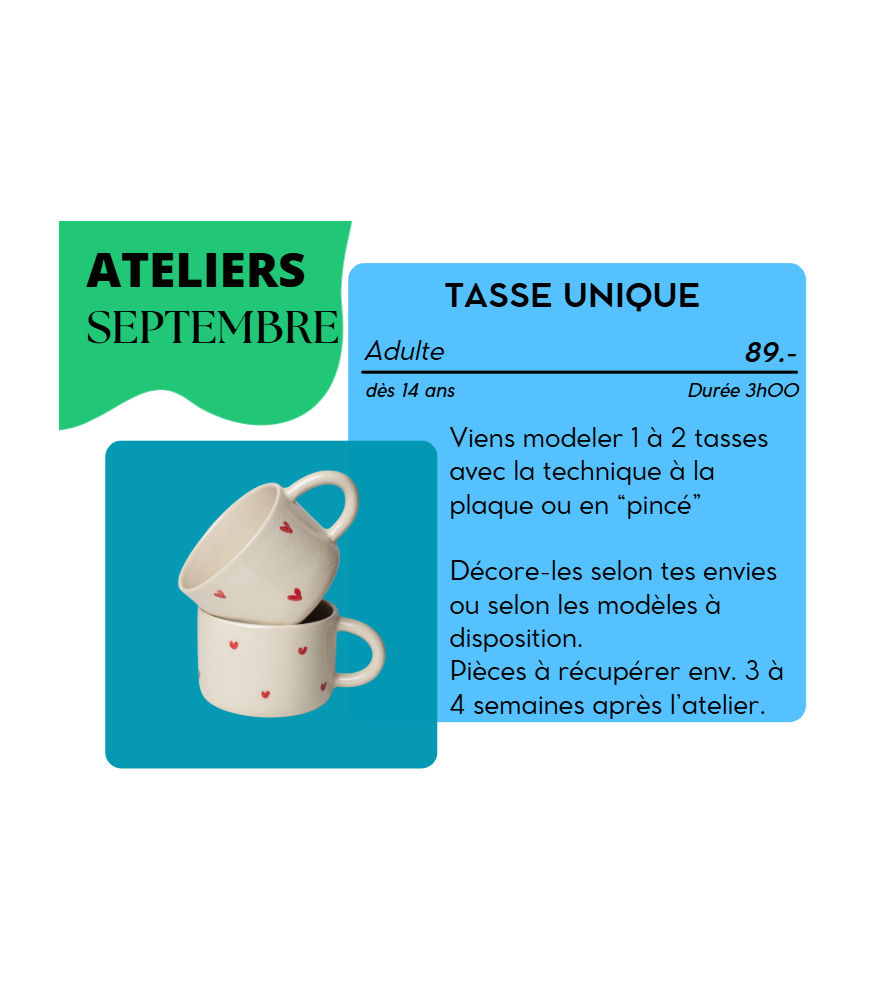 SEPTEMBRE - 2 Tasses uniques